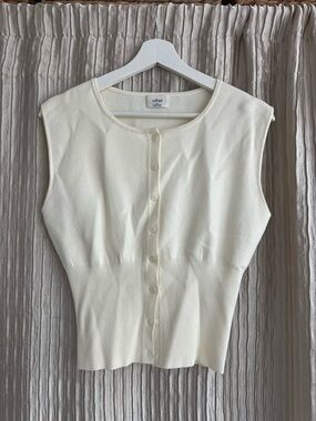 Wilfred Ivory Sleeveless Golightly Sleeveless Cardigan NWOT